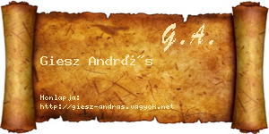 Giesz András névjegykártya